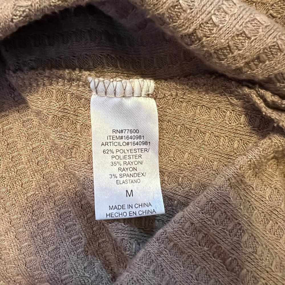 Chaser Thermal Long Sleeve Shirt Light Brown Waffle Knit Texture Size Medium EUC - Picture 7 of 7